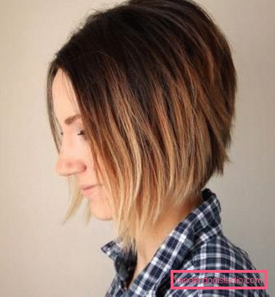 Ombre on bob caret z wydłużeniem