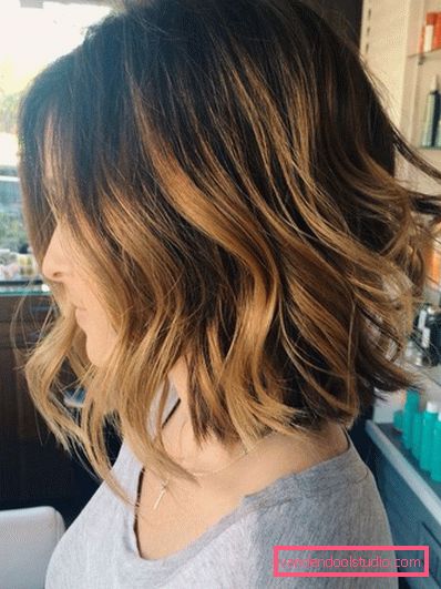 Ombre on bob caret z wydłużeniem