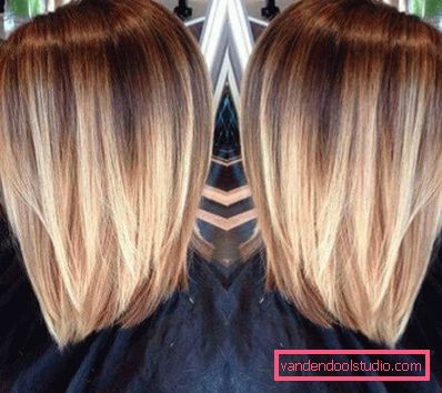 Ombre on bob caret z wydłużeniem