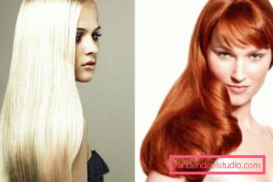 blond i czerwone włosy z laminowanymi włosami