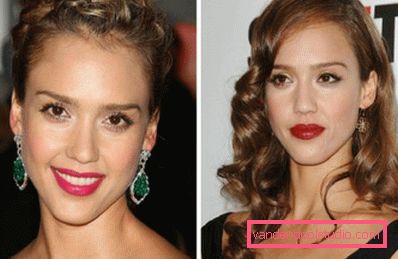 Jessica Alba z Berry Lipstick