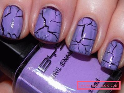 fioletowy-bordowy manicure