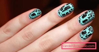 manicure miętowo-czarny