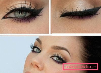makijaż z cieniami i eyeliner
