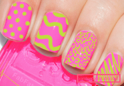 różowy i zielony manicure różowy i zielony manicure