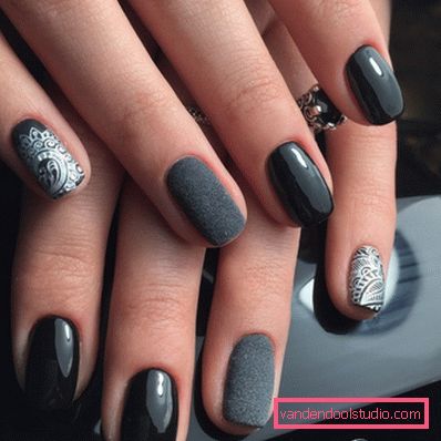 Modny czarny manicure