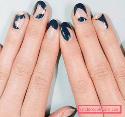Niesamowity „nagi” manicure w stylu „negatywnej przestrzeni” 2019-2020