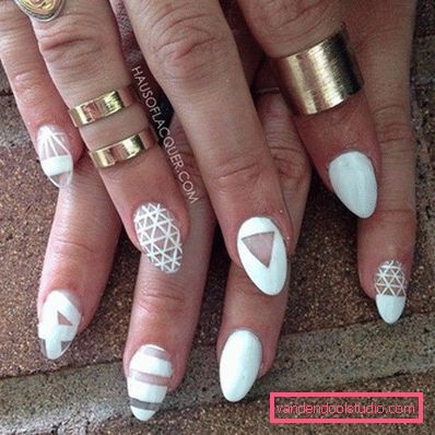 Niesamowity „nagi” manicure w stylu „negatywnej przestrzeni” 2019-2020