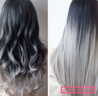 Ombre na ciemne włosy - 250 zdjęć