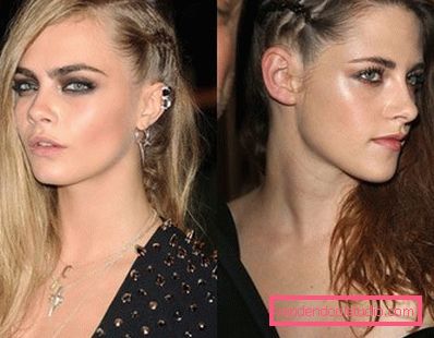 Kara Delvin i Kristen Stewart z imitacją ogolonej świątyni Kara Delvin i Kristen Stewart z imitacją ogolonej świątyni