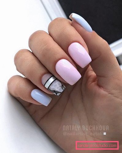 Delikatny lekki manicure 2019-2020